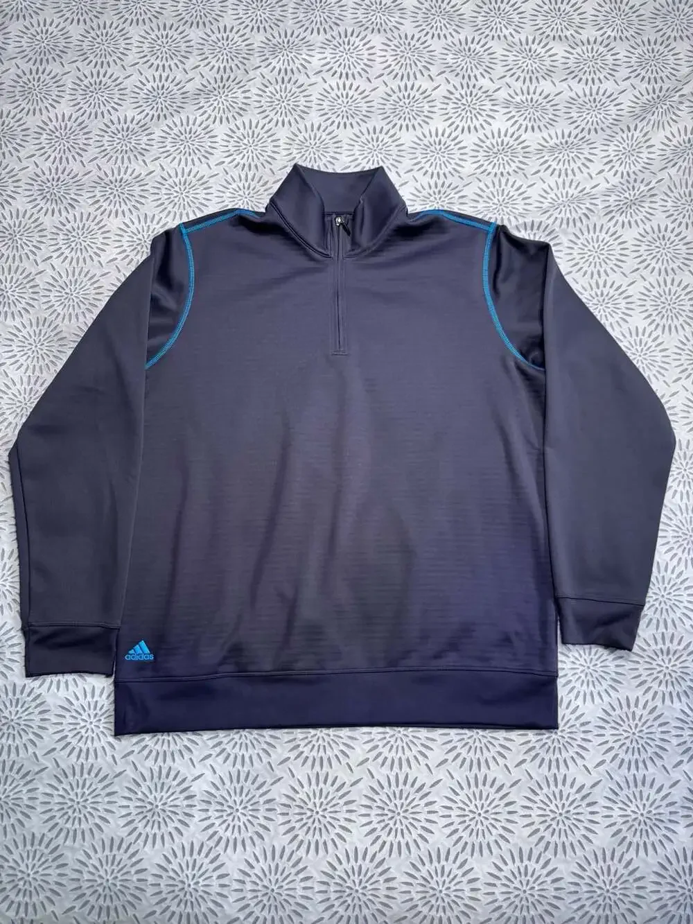 Adidas Climalite 1/4 Zip Golf Pullover Size L Dark Gray Blue Stitching